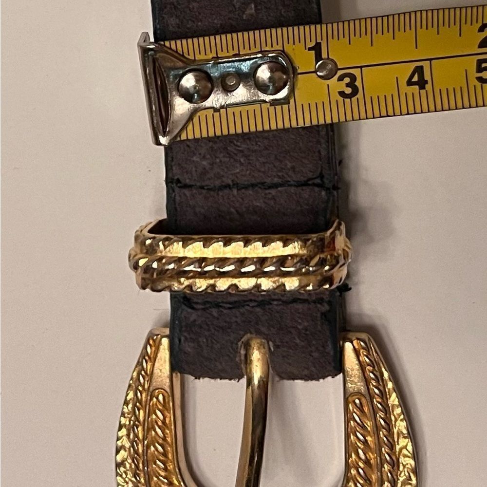 The Ritz Accessory Collection Leather Belt Sz Medium Gray Suede - Picture 4 of 9